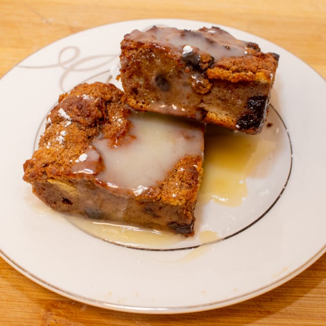 Bread Pudding with Rum Sauce.