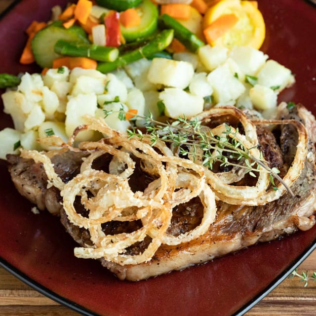 Seared Ribeye Steak.