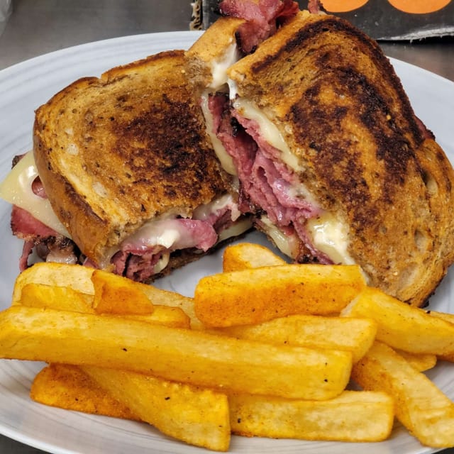 Classic Pastrami on Rye Sandwich.