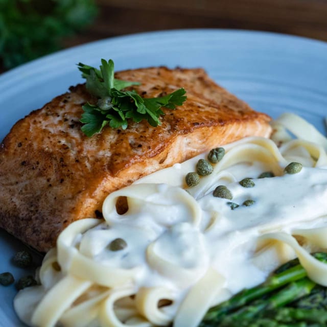 Smokey Pan Seared Fresh Salmon.